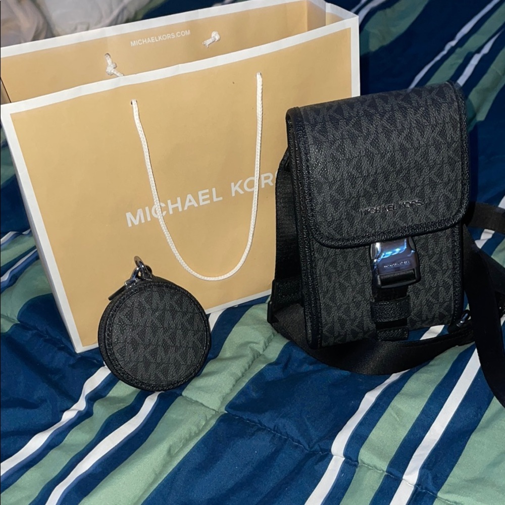 Michael Kors Black Belt Bag Set